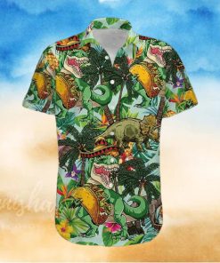 Funny Tacos T Rex Green Unisex Hawaiian Shirts