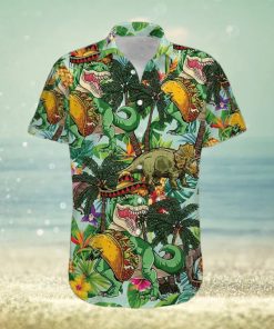 Funny Tacos T Rex Green Unisex Hawaiian Shirts