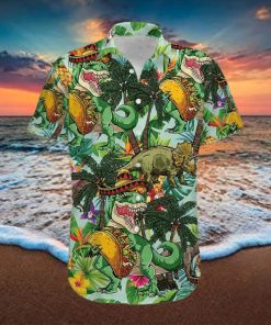 Funny Tacos T Rex Green Unisex Hawaiian Shirts