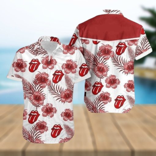 Funny Tonge Out Sexy Lips Red Hibiscus Tropical Hawaiian Aloha Shirts