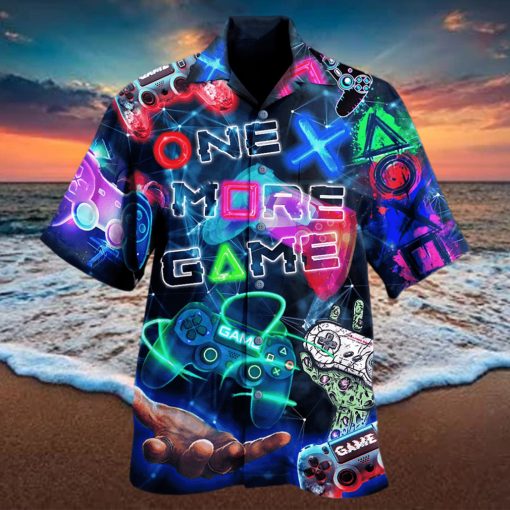 Game One More Time Neon Light Unisex Hawaiian Shirt