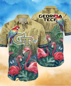 Georgia Tech Yellow Jackets NCAA For Sports Fan Floral Hawaiian Shirt