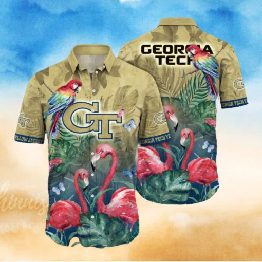 Georgia Tech Yellow Jackets NCAA For Sports Fan Floral Hawaiian Shirt