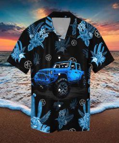 Gift For Dad Blue Jeep Black Unisex Hawaiian Shirts