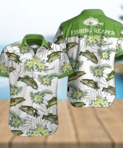 Gift For Father Fishing Reaper Green Tropical Unisex Hawaiian Shirts