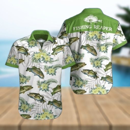 Gift For Father Fishing Reaper Green Tropical Unisex Hawaiian Shirts