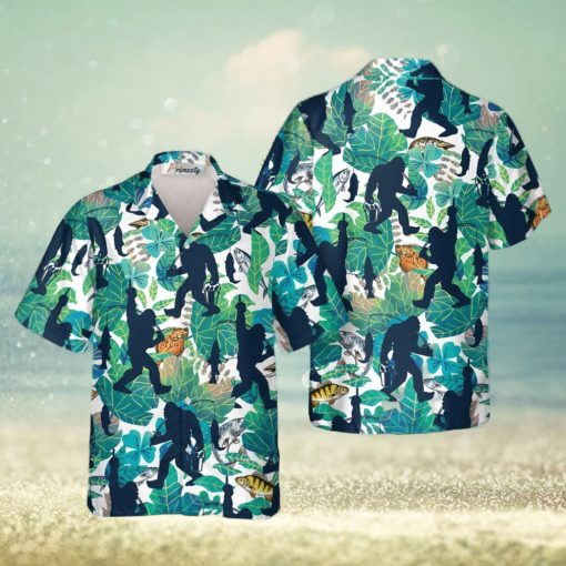 Go Fishing Bigfoot Tropical Hawaiian Shirts