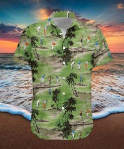 Golfer On Green Field Unisex Hawaiian Shirts