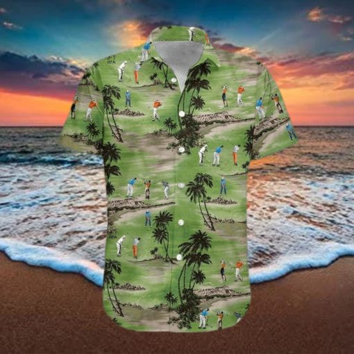 Golfer On Green Field Unisex Hawaiian Shirts