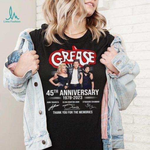 Grease 45th Anniversary 1978 2023 thank You for the memories signatures shirt