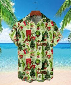 Green And Cheery Grinch Tropical Shirt