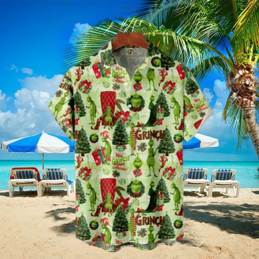 Green And Cheery Grinch Tropical Shirt