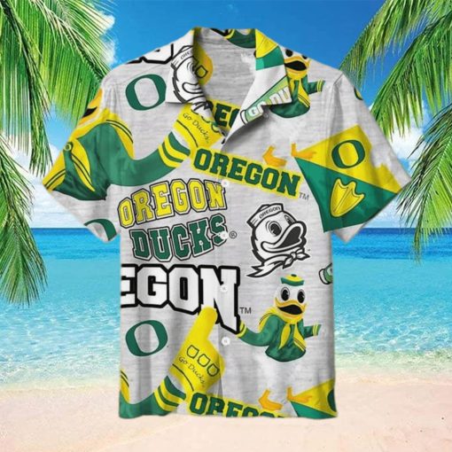 Grey Aloha NCAA Oregon Ducks Hawaiian Shirt Gift For Beach Vacation