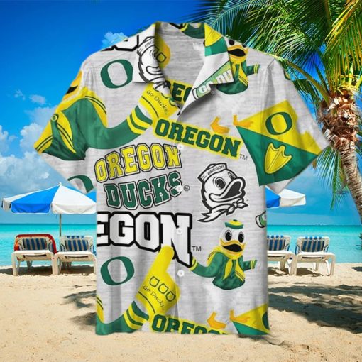 Grey Aloha NCAA Oregon Ducks Hawaiian Shirt Gift For Beach Vacation