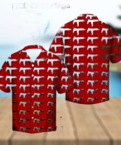 Gta V Gun Red Hawaiian Aloha Shirts