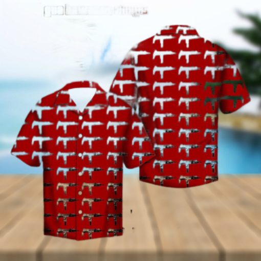 Gta V Gun Red Hawaiian Aloha Shirts