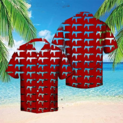 Gta V Gun Red Hawaiian Aloha Shirts