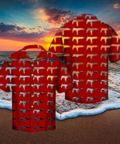 Gta V Gun Red Hawaiian Aloha Shirts