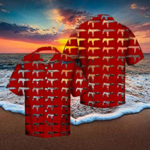 Gta V Gun Red Hawaiian Aloha Shirts