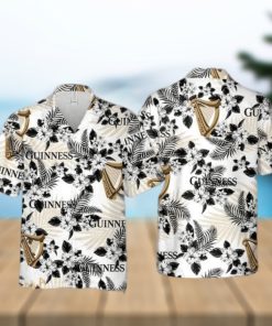 Guinness Beer Hawaiian Shirt  Hibiscus Flower Pattern Gift For Beach Trip Aloha Shirt