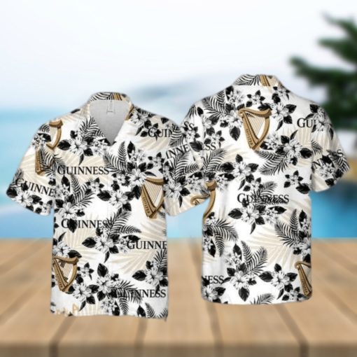 Guinness Beer Hawaiian Shirt  Hibiscus Flower Pattern Gift For Beach Trip Aloha Shirt