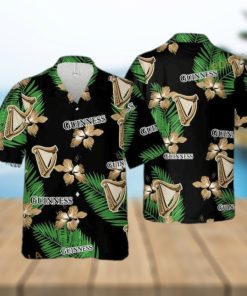 Guinness Hawaiian Shirt  Hibiscus Flower Palm Leaf Gift For Beach Trip Aloha Shirt