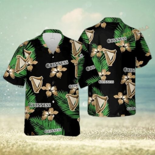 Guinness Hawaiian Shirt  Hibiscus Flower Palm Leaf Gift For Beach Trip Aloha Shirt