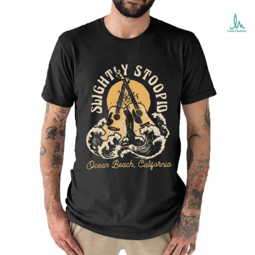 Guitar with wave Slightly Stoopid Ocean Beach California 2023 logo shirt