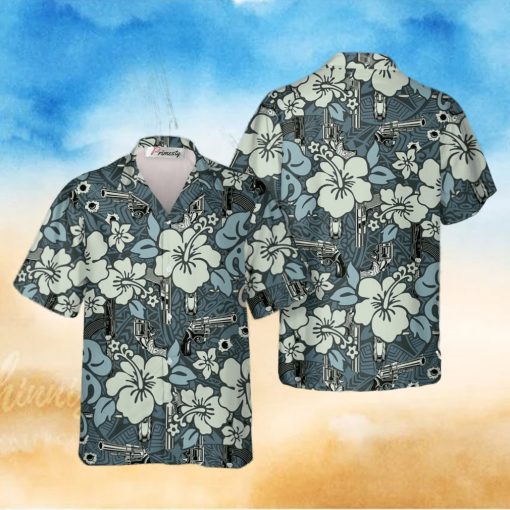 Gun Rifle Carbine Flat Gun Tropical Hawaiian Shirts