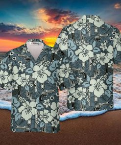 Gun Rifle Carbine Flat Gun Tropical Hawaiian Shirts