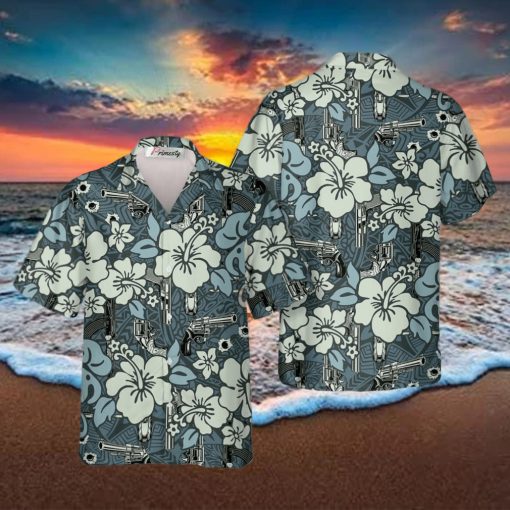 Gun Rifle Carbine Flat Gun Tropical Hawaiian Shirts