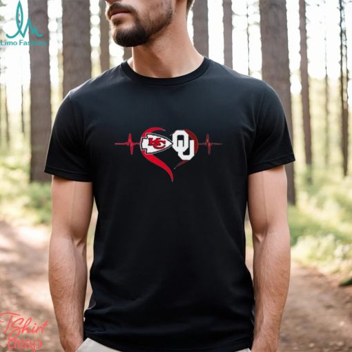 Heartbeat Kansas City Chiefs And Oklahoma Sooners shirt