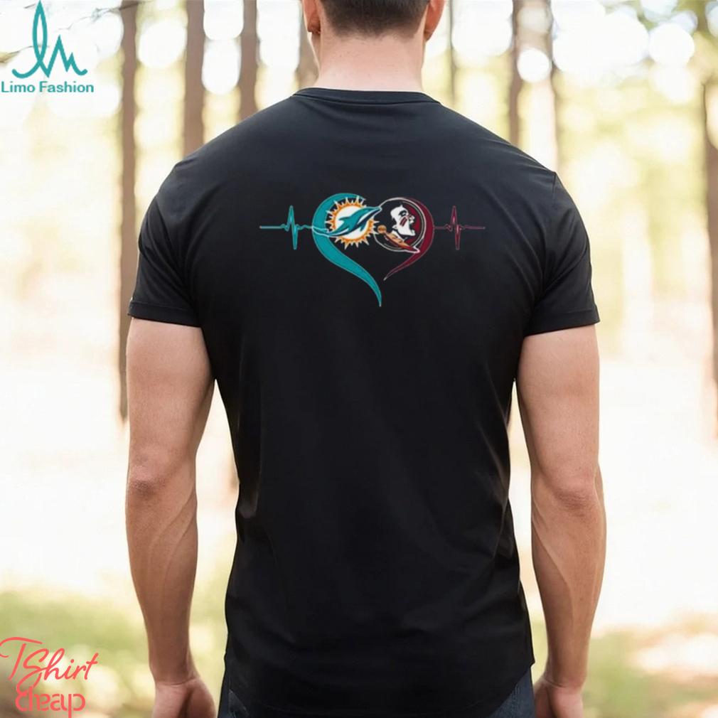 Heartbeat Miami Dolphins And Florida State Seminoles shirt - Limotees