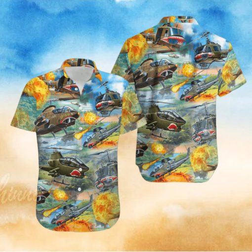 Huey Cobra Helicopter Remember The Day Hawaiian Shirt