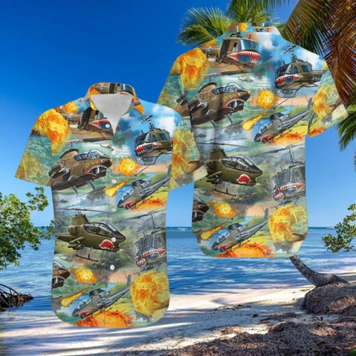 Huey Cobra Helicopter Remember The Day Hawaiian Shirt