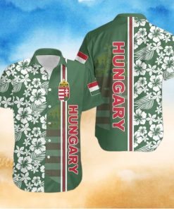 Hungary Coat Of Arms Hibiscus Pattern Hawaiian Shirt