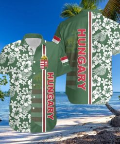 Hungary Coat Of Arms Hibiscus Pattern Hawaiian Shirt