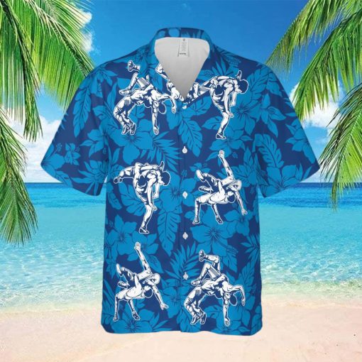 I May Start Talking About Wrestling Navy Blue Unisex Hawaiian Shirts