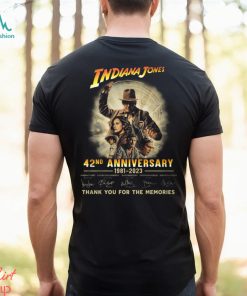 INDIANA JONES 42nd anniversary thank you for the memories t shirt