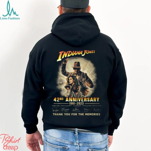 INDIANA JONES 42nd anniversary thank you for the memories t shirt