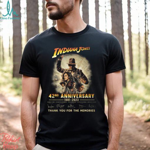 INDIANA JONES 42nd anniversary thank you for the memories t shirt