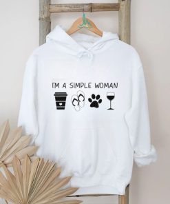 I’m A Simple Woman Coffee Slippers Animals Wine T Shirt