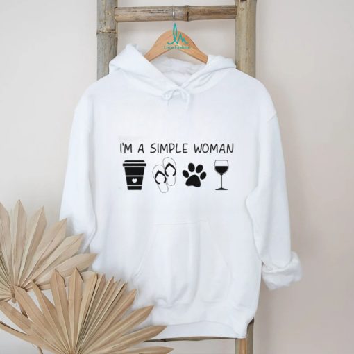 I’m A Simple Woman Coffee Slippers Animals Wine T Shirt