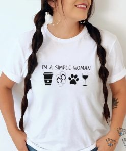 I’m A Simple Woman Coffee Slippers Animals Wine T Shirt