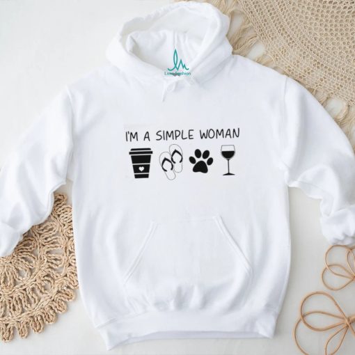 I’m A Simple Woman Coffee Slippers Animals Wine T Shirt