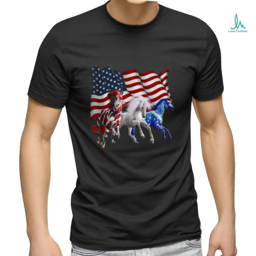 Independence Day Horse July 4th   Horse Riding Flag America Classic T Shirt