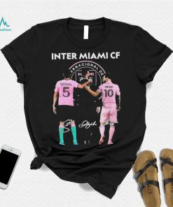 Inter Miami FC Lionel Messi 10 Sergio Busquets 5 David Beckham signature shirt