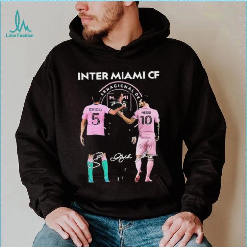 Inter Miami FC Lionel Messi 10 Sergio Busquets 5 David Beckham signature shirt