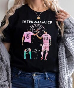 Inter Miami FC Lionel Messi 10 Sergio Busquets 5 David Beckham signature shirt