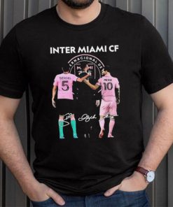 Inter Miami FC Lionel Messi 10 Sergio Busquets 5 David Beckham signature shirt
